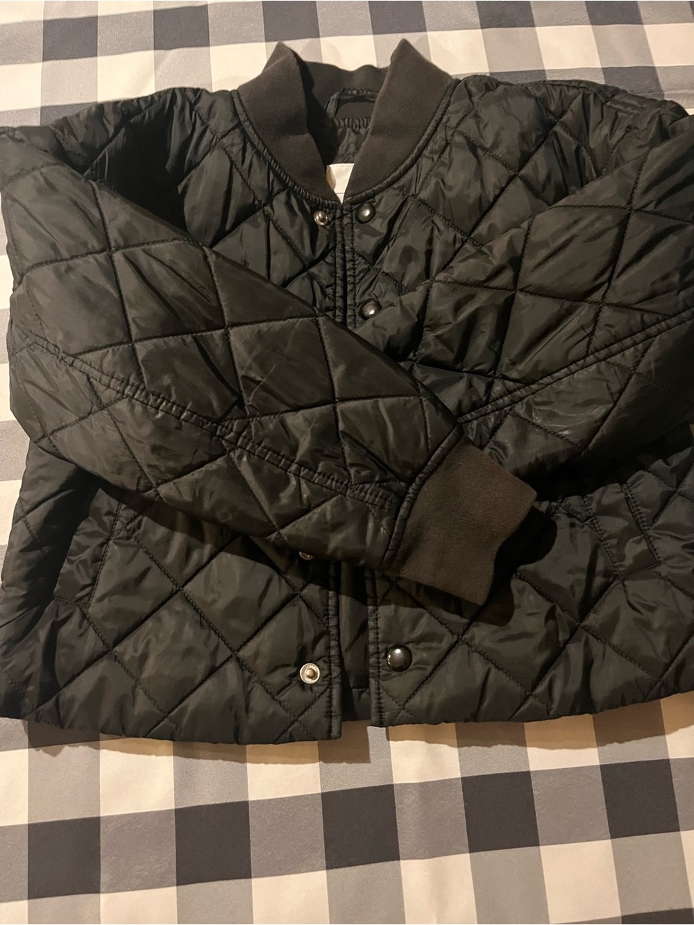 Gap Kids Black Quilted Bomber Jacket - Brand Unspecified